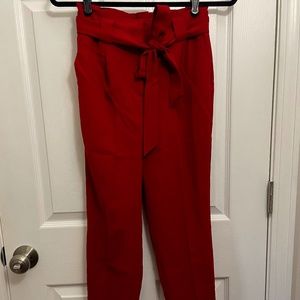 Red Express Paperbag ankle pants